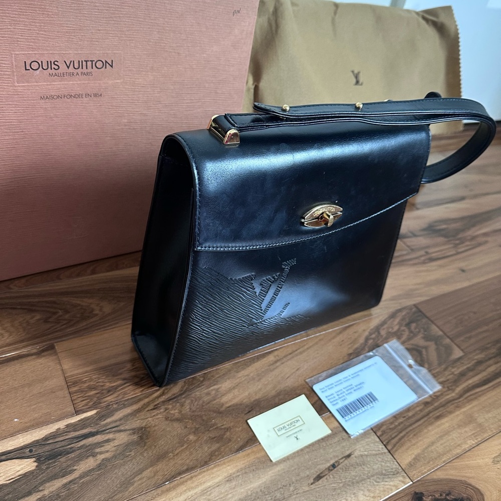 Louis Vuitton Vintage Leather Black Opera Sparta Purse EUC - Picture 3 of 9